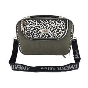 American Uni Womens Brown Black White Adjustable Cosmetic Makeup‎ Organizer Bag